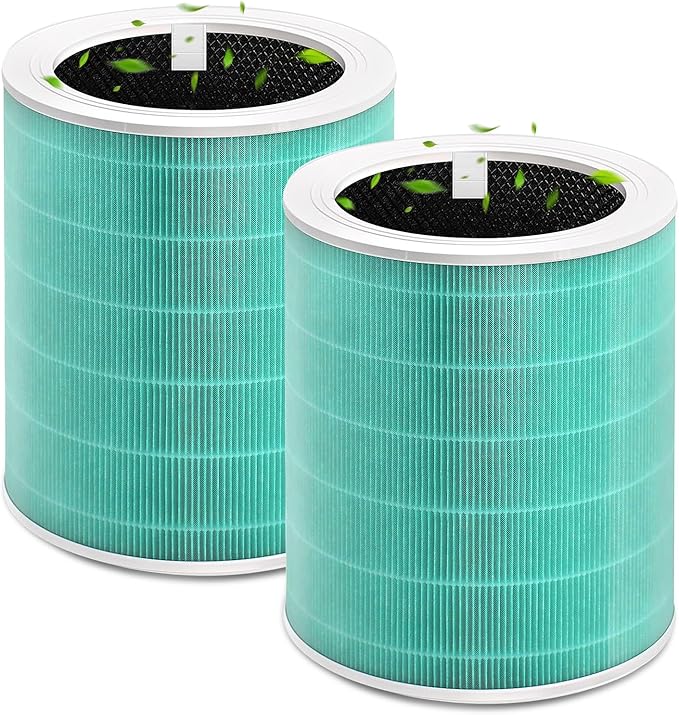 Core 600S Toxin Absorber Replacement Filter Compatible for Levoit Core 600s/Core 600s-P Air Purifier, 3 in 1 Powerful Particle & Activated Carbon Filter for Smoke Odors, Core 600S-RF-TX, 2P, Green
