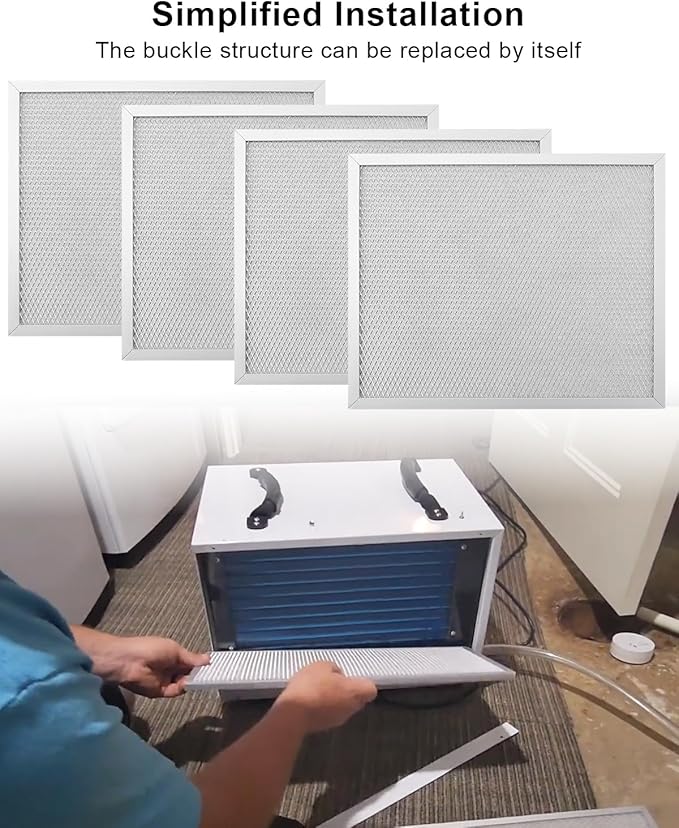 4 Pack MERV-8 Air Filter Fit for Alorair Storm LGR Extreme Commercial Dehumidifier, 12.2"x9.9"x0.4" Washable & Reusable, Easy Installation