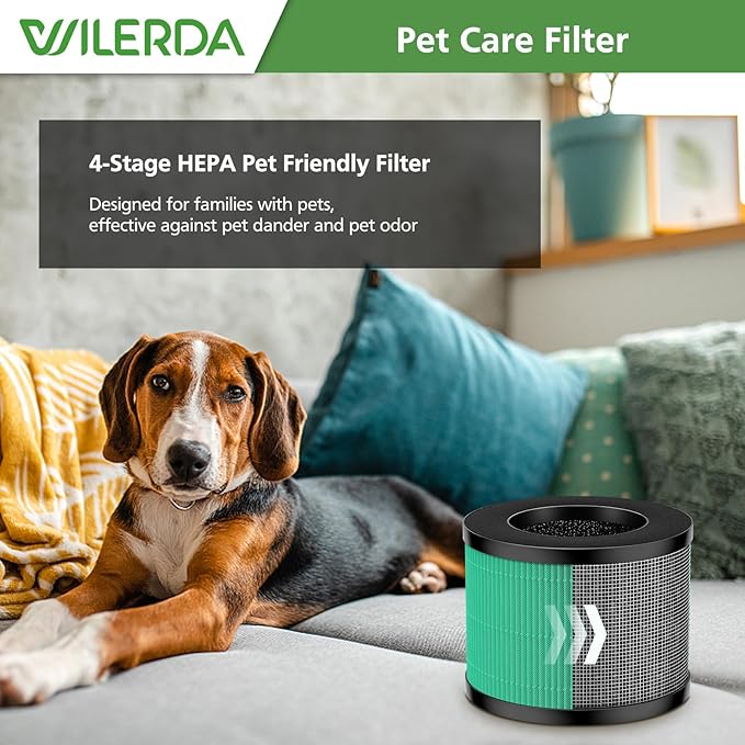 MK01 Replacement Filter Compatible with MK01, MK-06,Tolife TZ-K1, FreAire KN6391, Kloudi DH-JH01,POMORON MJ001H, MJ012H, Intelabe EPI080/EP1080 Air Purifier, 2 Pack - Pet Dander Version