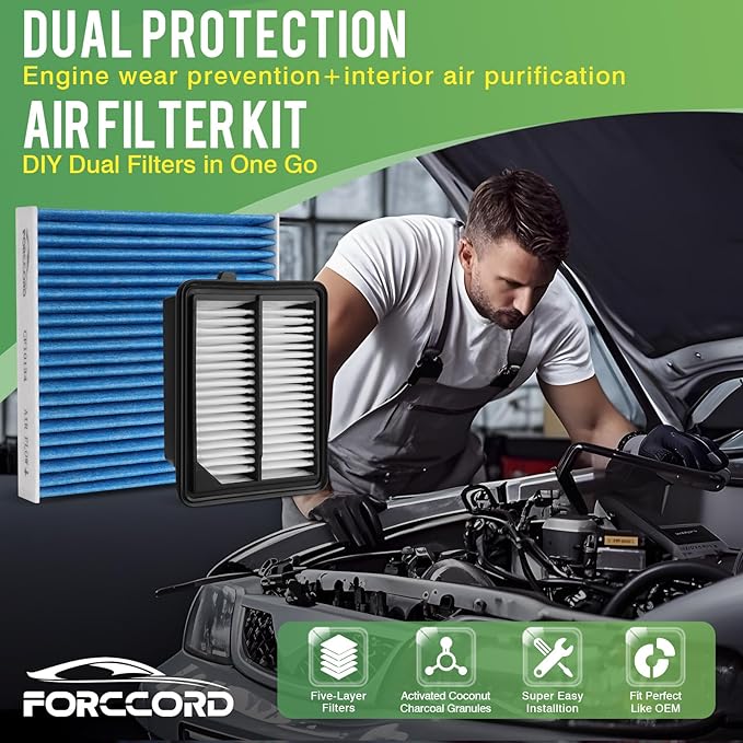 Cabin & Engine Air Filter Fit for Honda Accord (2014-2015 2017-2022) 2.0L Hybrid Naturally Aspirated Only Air Filter Replace#CF10134 CA11399 (Not for Turbo Gas, Not for 1.5L/2.4L/3.5L!)