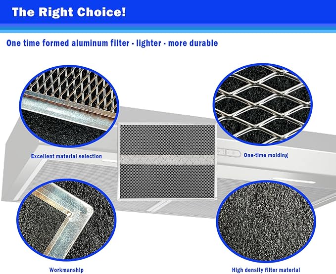 HPF30 Charcoal Filters Non-Ducted Charcoal Filter Compatible with Broan Range Hood Filter S97020466 14-5/8'' x 12-7/8'' replacement nu-tone stove hood for kitchen 2Pack (XC)