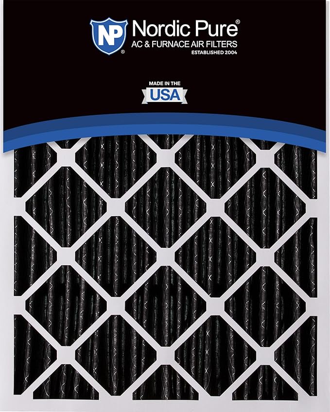 Nordic Pure 20x25x5 (Actual Size: 19 7/8 x 24 7/8 x 4 3/8) Honeywell Replacement Air Filters MERV 8 Pleated + Carbon 2 Pack
