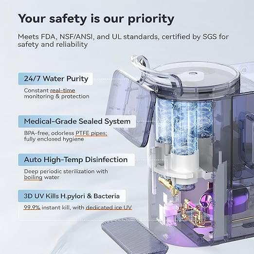 Y60EC Cold Reverse Osmosis Water Mineralization System — Featuring Natural Mineral Activation, 10-Stage RO Filtration, Ultra Dual UV, Alkaline Water,4:1 Pure-to-Drain Ratio