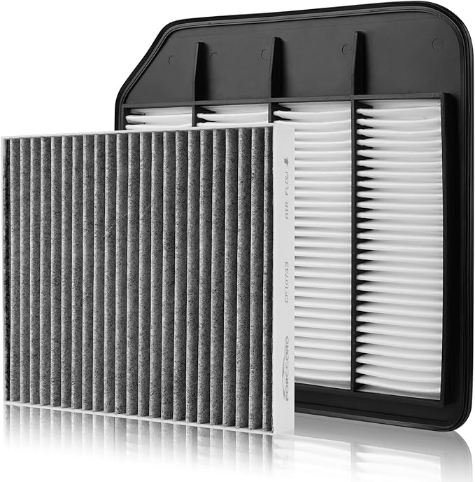 Cabin & Engine Air Filter Fit for 2017-2024 Nissan Armada, 2011-2013 Infiniti QX56, 2014-2024 QX80, V8 5.6L Activated Carbon Cabin Filter Replace#CF10743 16546-1LA0A Car Accessories
