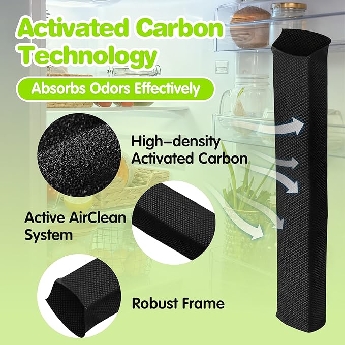 7236280 Active Air-Clean Filter Compatible with Miele Refrigerator, 4-Pack Odor-Absorbing Activated Carbon Filter