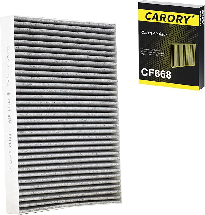 CARORY Cabin Air Filter w/Activated Carbon for Chrysler 300 (2011-2023), Dodge Charger (2011-2023), Challenger (2011-2023), OE# 68071668AA, CF11668, XC26176, C26176