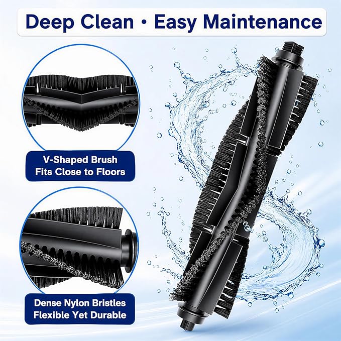 WVCR200S Accessories Kit for WYZE Robot Vacuum Cleaner WVCR200S Replacement Parts Kit, 2 Main Roller Brush, 6 Hepa Filter, 8 Side Brush, 1 Cleaning Tools (17PCS)