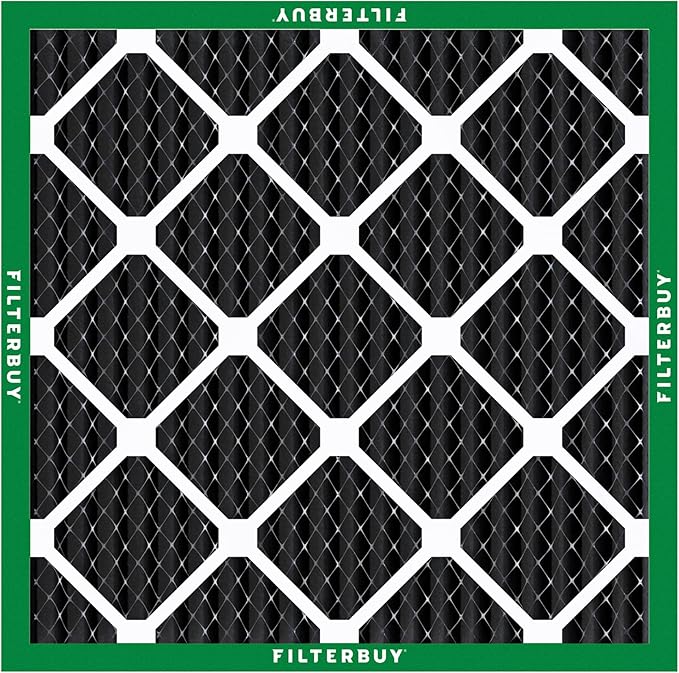 Filterbuy 18x18x1 Air Filter MERV 10 Odor & Allergy Defense with Activated Carbon (2-Pack), Electrostatic Pleated HVAC AC Furnace Filters Replacement, Made in USA (Actual Size: 17.75 x 17.75 x 0.75)