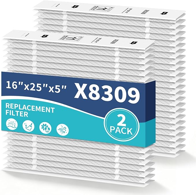 X8309 Expandable Filter MERV 11 Compatible with Lennox X8309,Pleated HVAC Furnace 16x25x5 (2-Pack)