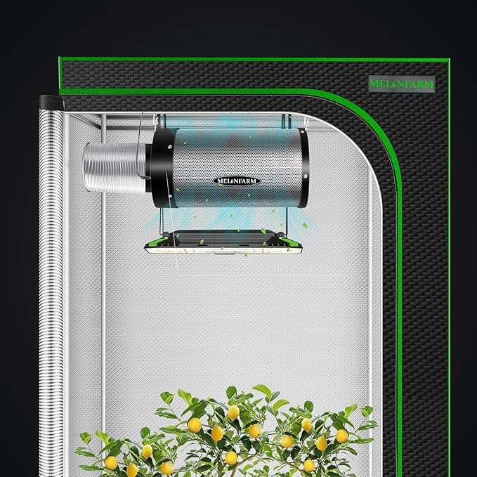 6 inch Air Carbon Filter Smelliness Control with Australia Virgin Charcoal, Built-in 14cm Fan Low Nois and Speed Controller, Smelliness Scrubber for Inline Duct Fan, Grow Tent 6" x 13.4"