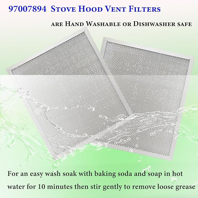 2-Pack upgraded Stove Hood Vent Filters 97007894 kitchen vent hood filter 9.9" x 11.7" Fit's Bro-an Range Hood Filter Replacement and Nutone Kitchen Exhaust Fan Filter Screen