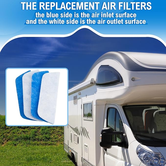 Ziliny 10 Pack RV AC Filters for Air Conditioner Vent 16 x 6 Inch Rv Filters Replacement for Air Conditioner Vent Compatible with MERV 6 AC Filter (Rounded Corner Trapezoid)