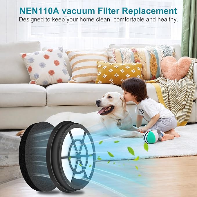 4 Pack NEN110A/NEN110B/NEN110D Vacuum Filter for Eureka, Compatible with Eureka WhirlWind Bagless Canister Vacuum Cleaner, Inlet Frame and Sponge Filter