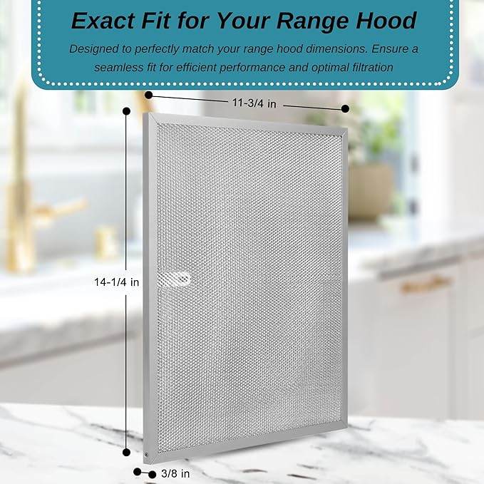 Broan Model BPS1FA30 Range Hood Filter - 11-3/4" X 14-1/4" X 3/8" Grease Filter BPS1FA30, S99010299 Replacement for NuTone Allure 30" WS1 QS2 and Broan QS1 30" (2-Pack)