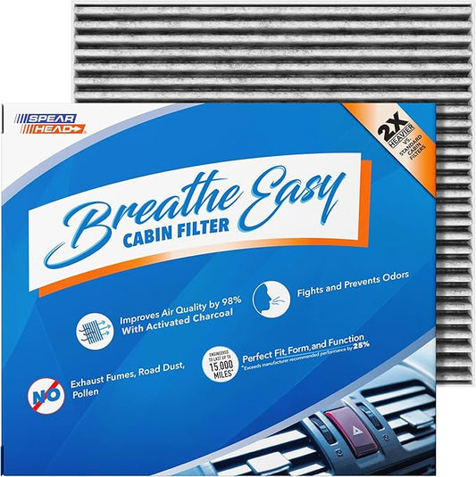 Spearhead Odor Defense Breathe Easy AC & Heater Cabin Filter | Fits 2017-2025 Pacifica, 2020-2025 Voyager Like OEM | Up to 25% Longer Lasting w/Activated Carbon (BE-283)