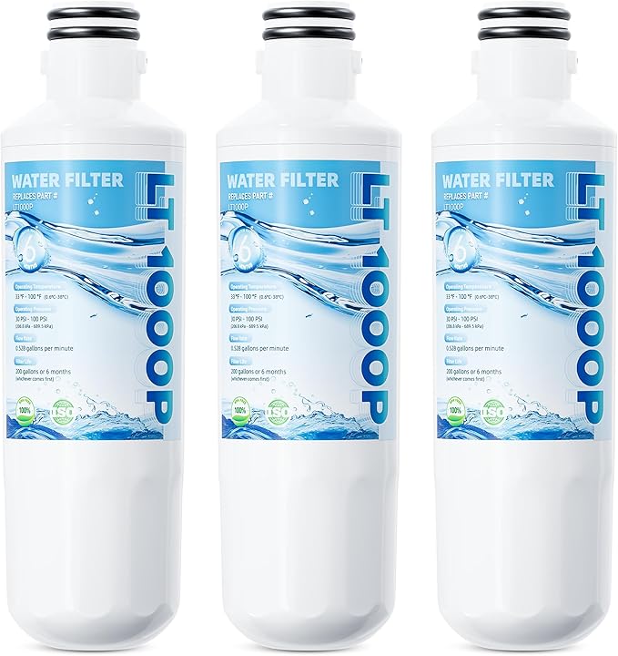 LT1000P AGF80300704 LMWC23626S LRMXS2806S RWF4700AC Water Filter 6-Month Replacement for LG LT1000P/PC/PCS Thinq, ADQ747935 RWF4700AB LRFLC2706S LFXS26973S LMXS28626S LFXS28596S LMWS27626S LFXC22526S