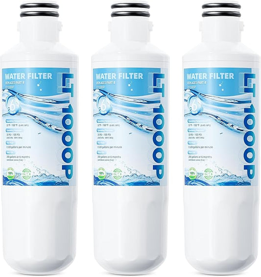 LT1000P AGF80300704 LMWC23626S LRMXS2806S RWF4700AC Water Filter 6-Month Replacement for LG LT1000P/PC/PCS Thinq, ADQ747935 RWF4700AB LRFLC2706S LFXS26973S LMXS28626S LFXS28596S LMWS27626S LFXC22526S