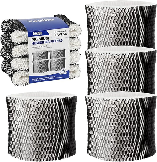 4 Pack HWF64 Humidifier Filter for Sunbeam Humidifier Filter B, SCM1746, Compatible with Holmes HM1730, HM1745, HM1746