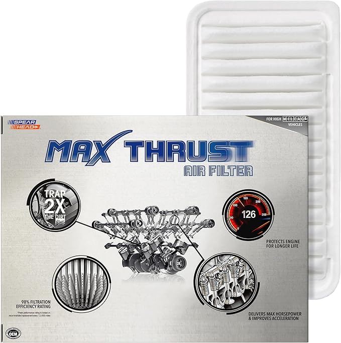 Spearhead Max Thrust Engine Air Filter | Fits 2017-20 Toyota 86 Auto, 2003-08 Corolla/Matrix, 2013-20 BRZ Auto, 2013-16 FR-S, 2005-10 tC, 2003-08 Vibe | OEM Fit & High Dust Holding Capacity (MT-482B)