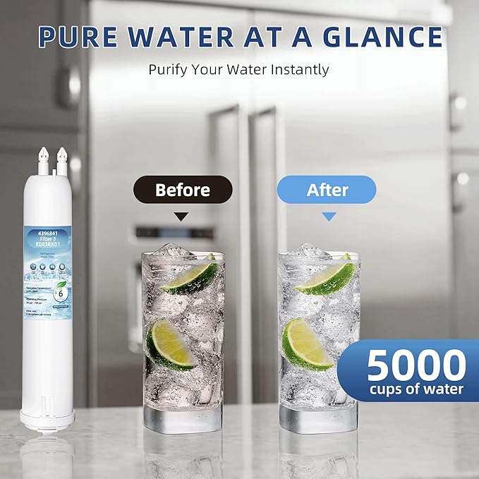 4396841 edr3rxd1 Water Filter Replacement for Filter, Compatible with 3, 9030, 460-9083, 9083, 4396841, 4396710 Double-Pack