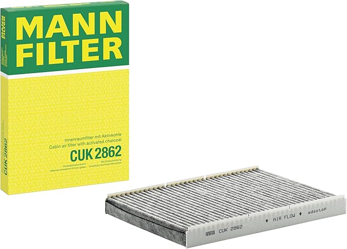 Mann Filter CUK 2862 Automotive Cabin Air Filter with Activated Carbon, Car & Truck Passenger Compartment OEM Filter Replacement for Volkswagen Jetta & Beetle, Audi TT and more