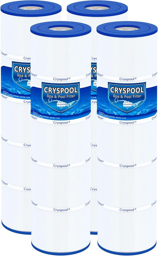 Cryspool® 07079 Filter Compatible with Jandy CL340, CV340, PJAN85, R0554500, C-7459, FC-0800, A0557900, 4×85 Sq. Ft Pool Filter Cartridge, 4 Pack