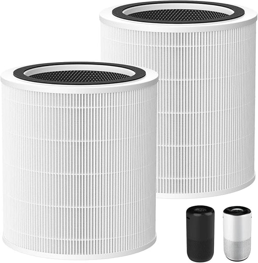2 Pack Core 400S Replacement Filter for LEVOIT Core 400S Smart WiFi Air Purifier, Core 400S-RF Activated Carbon Filter, LRF-C401S-WUS, White