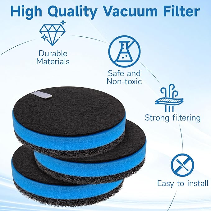 3-Pack Vacuum Filter Replacement for Bissell Cleanview Pet Vacuum 2258 2486 2252 2254 2256,for PowerGlide Pet Vacuum 22528 3334, Compare to Part No # 12141 & 1601972