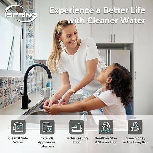 iSpring Elite Series Whole House Central Water Filtration System with Automatic Control Head, Reduces Chlorine, Chloramine, PFAS, Lead, Model: WCF200K