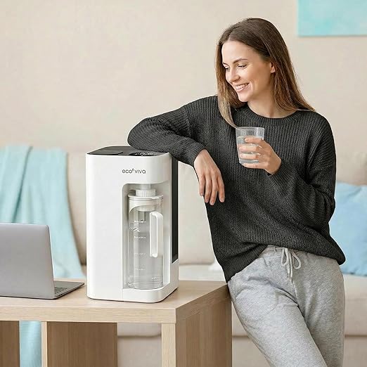 Mate 3 UV Reverse Osmosis Water Filter Countertop, 3:1 Pure to Drain, Autofill Pitcher, No Installation Water Purifier, Portable 9 Stage RO Water Filtration with Remineralization, Self-Cleaning, White