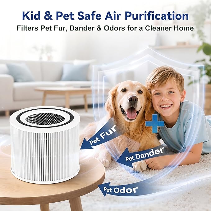Core 300 Replacement Filter for LEVOIT 300 300-P 300-S P350 Air Purifier, 3-in-1 H13 HEPA Activated Carbon, 99.97% Filtration for Dust Pollen Allergens Pet Hair Odor, Replaces Core 300-RF, 2 Pack