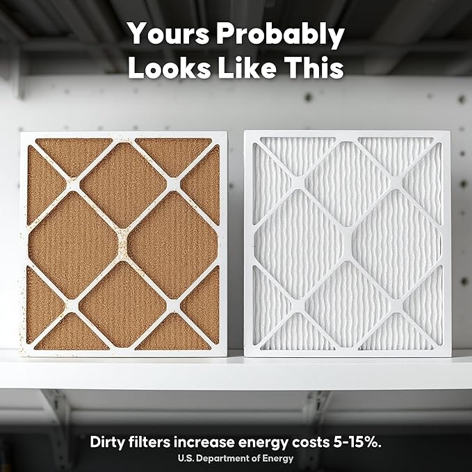 Aerostar 22x24x1 MERV 8 Pleated Air Filter, 4 Pack, AC Furnace Filters, HVAC Filter, Air Conditioner Filters, Heater Filters Replacement for Home (Actual Size: 21.875x23.875x0.75)