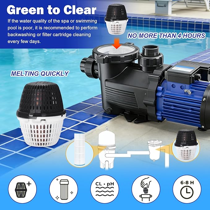 Pool Unit 20k-30k Gallons Black Replacement for Pool RX, Compatible with Mineral Cartridge Above Ground and Inground Pools Filter Replacement