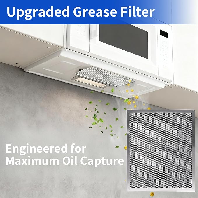 Range Hood Grease Filter 10.5" x 8.75", Compatible with Br-oan BP29 97006931, Kitchen Stove Hood Vent Exhaust Fan Replacement Filter, Aluminum Mesh Grease & Air Filter, 2-Pack