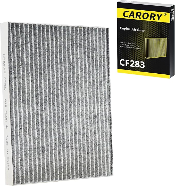 CARORY Cabin Air Filter w/Activated Carbon for Chrysler Pacifica (2017-2025), Grand Caravan (2021-2025), Voyager (2020-2025), OE# 68606186AA, 68597396AA, CF12283, XC10581C, CAF99238C, 68308950 AA