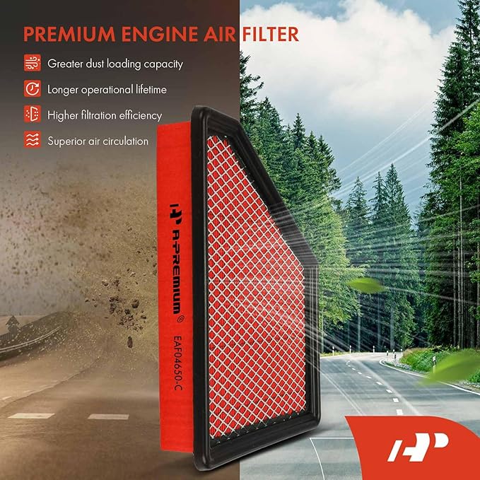 A-Premium Pre-oiled Engine Air Filter Compatible with 2010-2017 Chevy/GMC (Equinox, Terrain), 2.4L 3.0L 3.6L