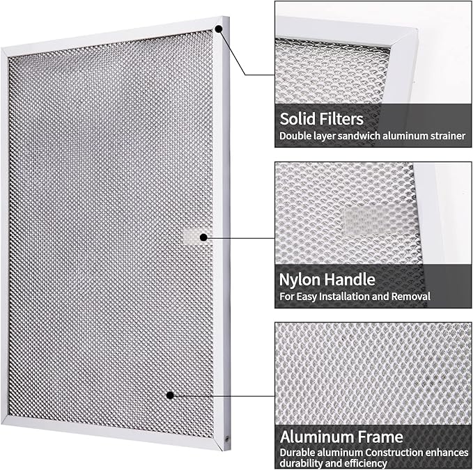 BPS1FA30 Range Hood Filter 11-3/4"X 14-1/4"X 3/8" for 30-Inch Broan Nutone QS1 WS1, Allure Grease Filter, Replaces 99010299,S99010305,AP3378953 Range Hood Filters Replacement Aluminum(2 Pack)