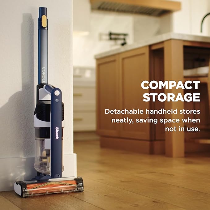Shark® Cordless Pet, Cordless Lightweight Stick Vacuum Cleaner, Self Cleaning Brushroll, 40 Min Runtime, Removable Handheld, XL Dust Cup, Moonlight Blue, IY143H