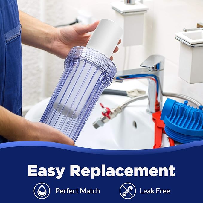 Membrane Solutions 20 Micron 10" x 2.5" Sediment Water Filter Replacement Cartridge for Water Filter 10 x 2.5 inch Whole House Water System, Compatible with GE FXUSC, AP110, WHKF-GD05-6 Pack