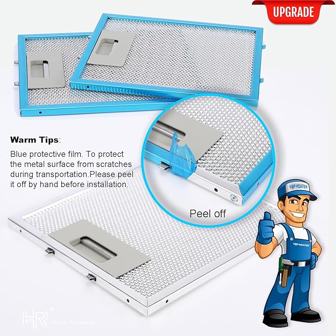 SB08087294 Range Hood Filter Replacement, Compatible with Broan, 3-Layer Aluminum Mesh Grease Filter 11.75X9.375Inch, Aluminum Range Hood Vent Filters,2PCS