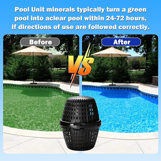 Pool Unit 20k-30k Gallons Black Replacement for Pool RX, Compatible with Mineral Cartridge Above Ground and Inground Pools Filter Replacement