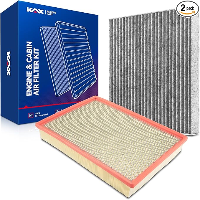 KAX Engine & Cabin Air Filter Kit, Replacement for Ram 1500, Ram 1500 Classic, Ram 2500, Ram 3500, Replace# CA9401 CF11671