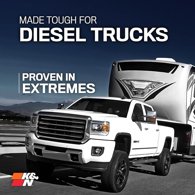 K&N Performance Diesel High-Flow Lifetime Engine Air Filter: Increase Power: Premium, Washable: Compatible with 2020-2026 Chervolet/GMC: Silverado 2500 & 3500, Sierra 2500 & 3500, 33-5098