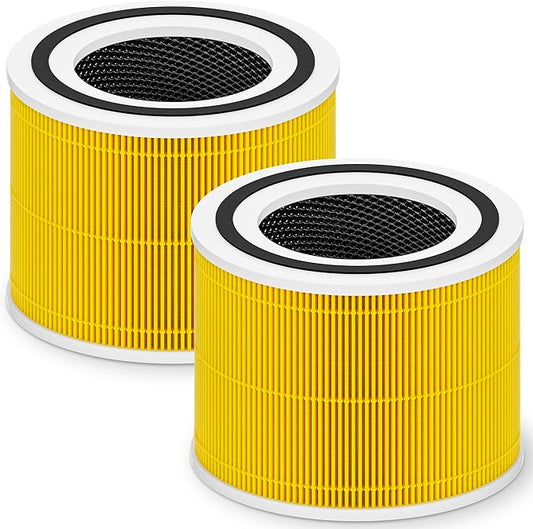 Core 300 Pet Care Replacement Filter for LEVOIT Core 300 Core 300-P Core 300S Core 300S-P Vortex Air Air Purifier, 3-in-1 High-Efficiency Activated Carbon, Core 300-RF-PA, 2 Pack, Yellow