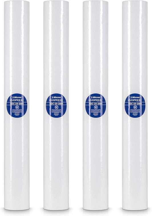 Hydronix SDC-25-2005 Whole House, RO Systems or Commercial Use Sediment Water Filter Cartridge 2.5" x 20" - 5 micron (PACK OF 4)