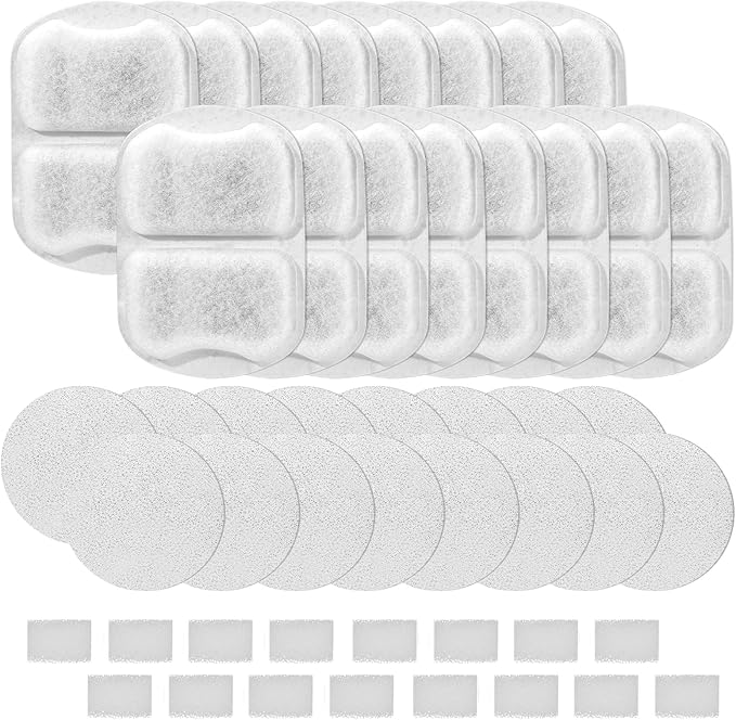 32 Sets Replacement Filters-Dog Water Fountain Filters for Large Dogs, Pet Water Filters Compatible with oneisall 7L/230oz/1.8G Stainless Steel Dog Fountain