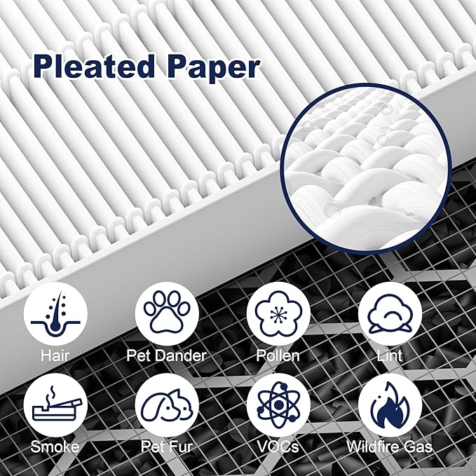 116130 Replacement Filter H for Winix 5500-2 AM80 Plasmawave Air Purifier, High Efficiency Filter and Activated Carbon Filter Combo Pack, 2 Set
