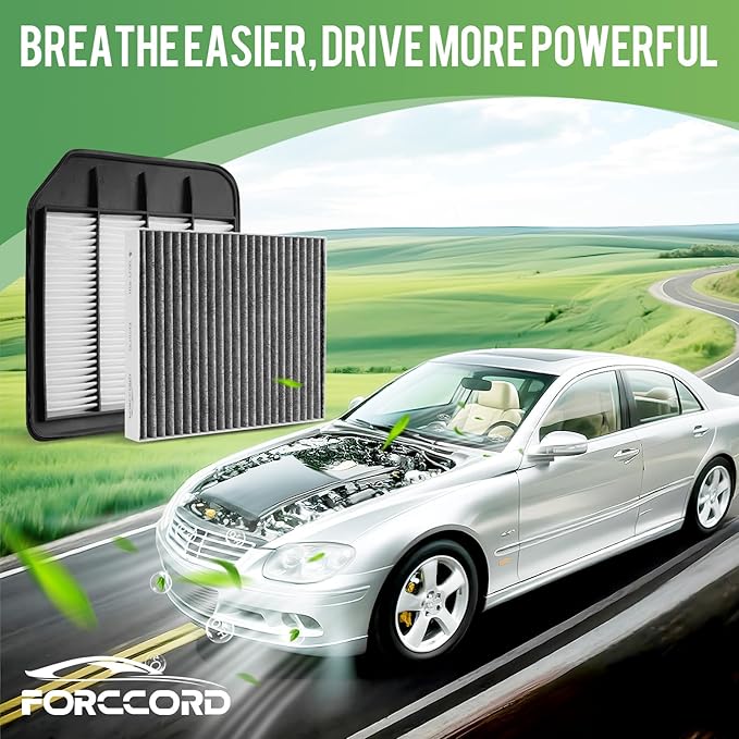 Cabin & Engine Air Filter Fit for 2017-2024 Nissan Armada, 2011-2013 Infiniti QX56, 2014-2024 QX80, V8 5.6L Activated Carbon Cabin Filter Replace#CF10743 16546-1LA0A Car Accessories