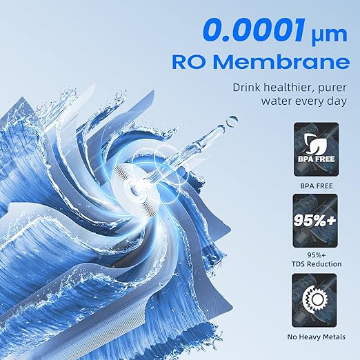 C100 Reverse Osmosis Water Filter Countertop with Cooling, No Installation Required, Great Taste & Pure Quality, Fast Filtration, Eliminates Bottled Water Costs