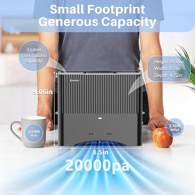 Keenhot Touchless Vacuum Automatic Dustpan, Hair Vacuum for Salons Pet Hair Food Dirt Home Kitchen, Compact and Space-Saving, Electric Dustpan Vacuum Cleaner,20000Pa Strong Suction